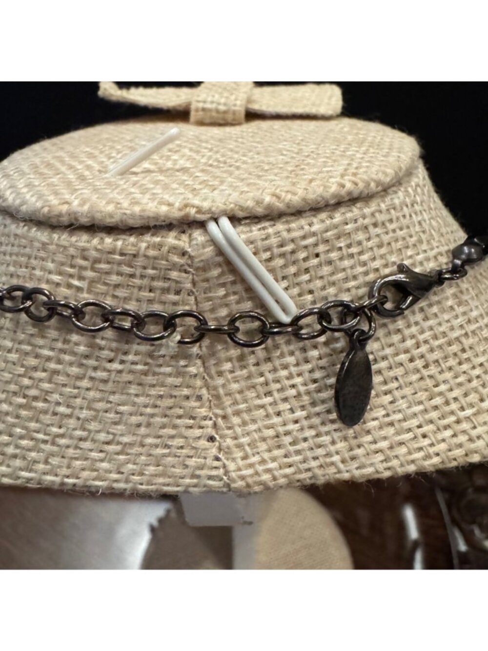 Black Beaded Fringe Bib Statement Necklace By Robert Rose - Picture 5 of 10